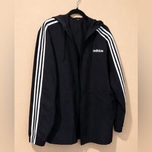adidas Black Jacket with White Stripes